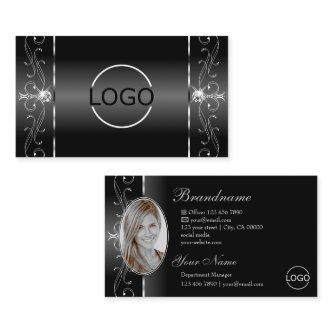 Noble Black White Squiggled Jewels Logo and Photo