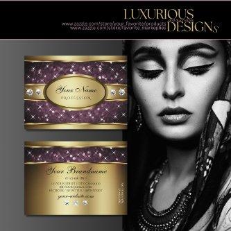 Noble Gold Decor Purple Glitter Stars and Diamonds