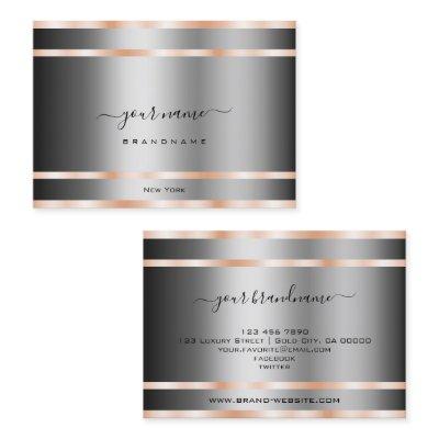 Noble Graphite Silver Shimmery Rose Golden Lines