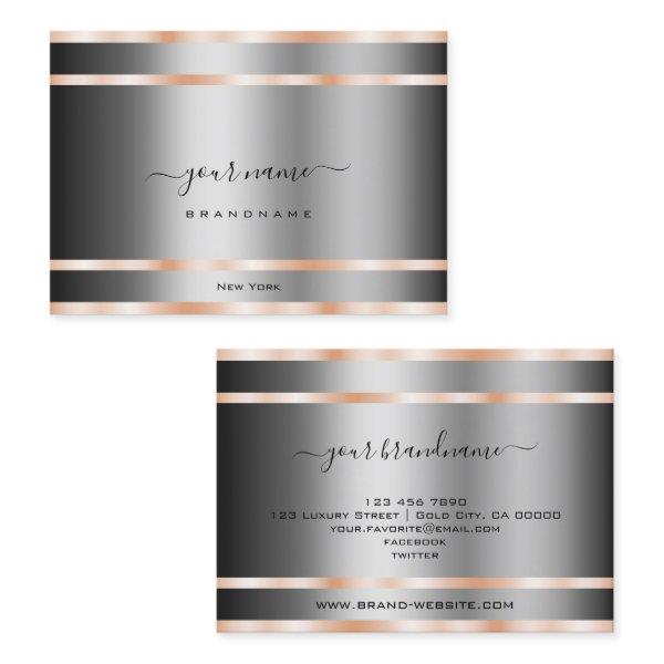 Noble Graphite Silver Shimmery Rose Golden Lines