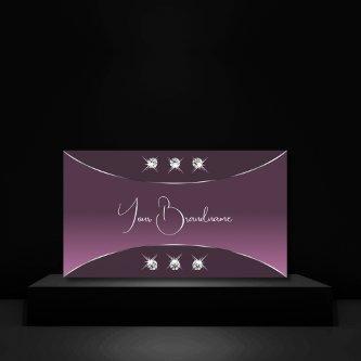 Noble Purple with Silver Decor Sparkling Diamonds