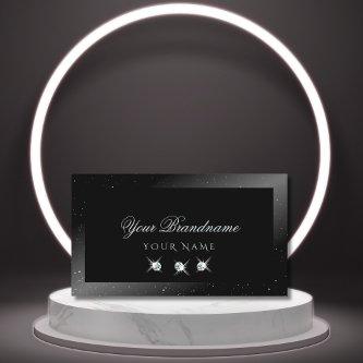 Noble Shimmery Black Sparkling Diamonds Elegant