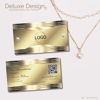 Noble Shimmery Gold Shiny Diamonds Logo QR Code