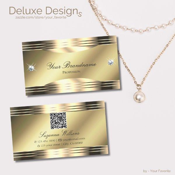 Noble Shimmery Gold Shiny Diamonds with QR Code