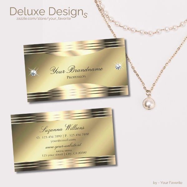 Noble Shimmery Gold with Shiny Diamonds Decorated
