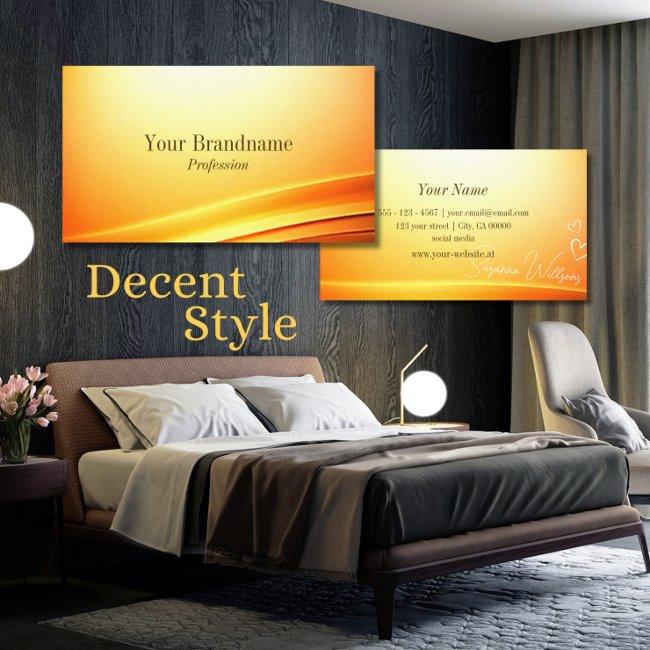 Noble Shimmery Orange Curved Decor Inspirational