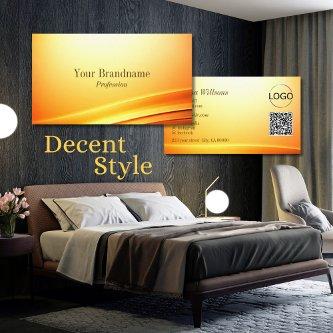 Noble Shimmery Orange Curved Decor Logo QR Code