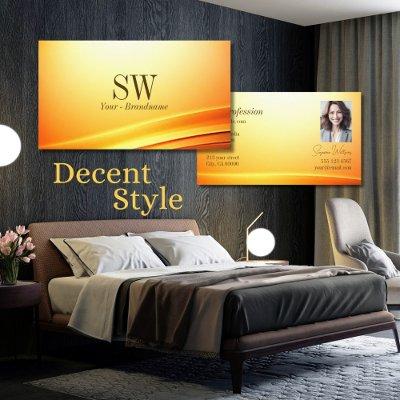 Noble Shimmery Orange Curved Decor Monogram Photo