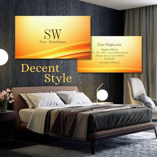 Noble Shimmery Orange Curved Decor with Monogram