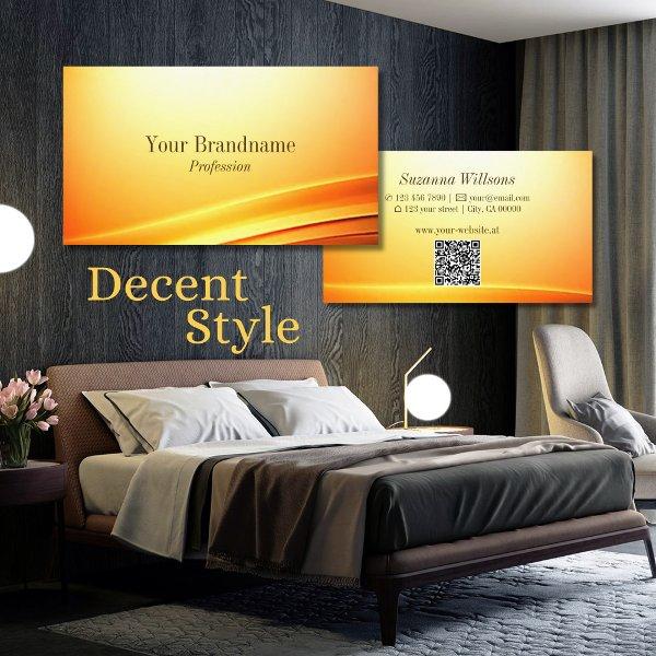 Noble Shimmery Orange Curved Decor with QR Code