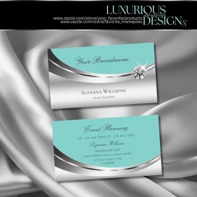 Noble Silver Decor and Teal with Sparkling Diamond