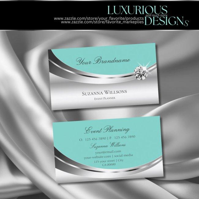Noble Silver Decor and Teal with Sparkling Diamond