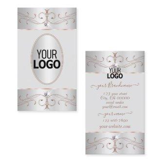 Noble Silver Rose Gold Ornate Ornaments with Logo
