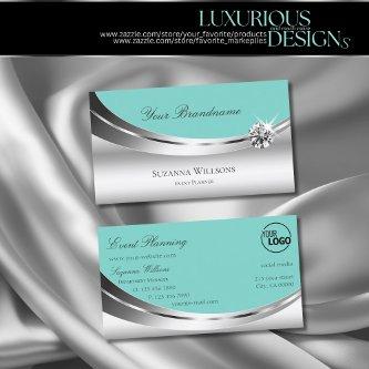 Noble Silver Teal with Logo and Sparkle Diamond