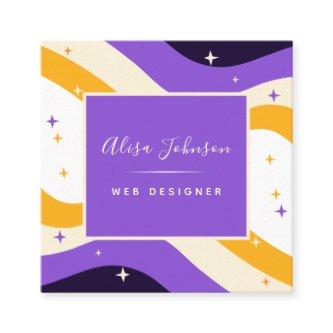 Non - Binary Flag Pride LGBTQ Sparkle Web Designer Square