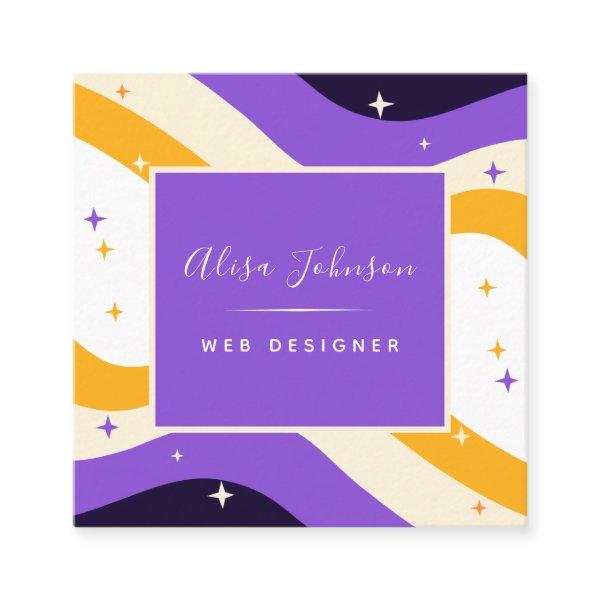 Non - Binary Flag Pride LGBTQ Sparkle Web Designer Square