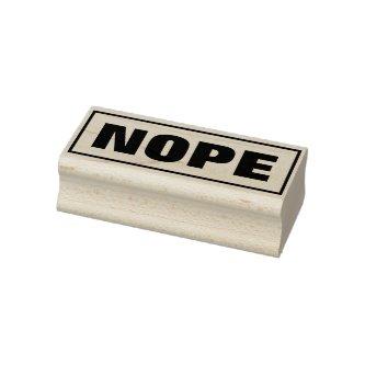 NOPE Funny Meme Simple Typography Cute Humorous Rubber Stamp