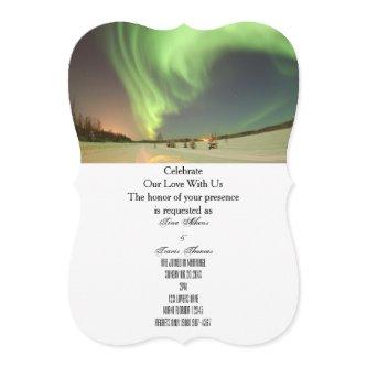Northern Lights Menu Wedding Party Guests Bridal Invitation