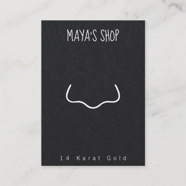 Nose Piercing Jewelry Display Card -Black & White