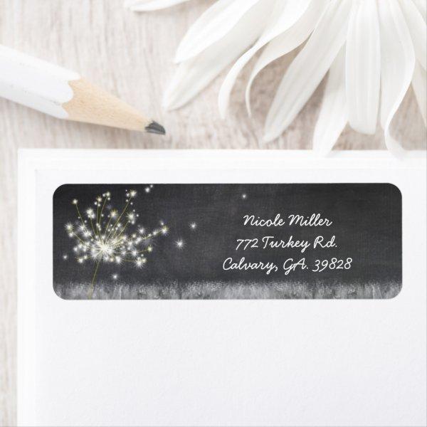 Nostalgic Chalkboard Dandelions Business Label