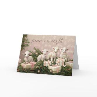 Nostalgic Peaceful Christmas Lambs  Card