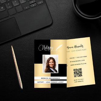 Notary black gold photo QR code loan signing agent
