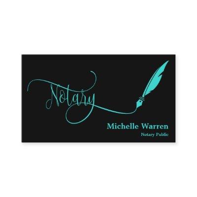 notary feather pen loan signing turquoise