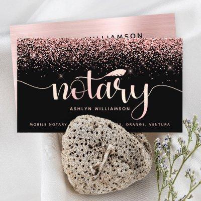 Notary Loan Signing Agent Black Pink Glitter Type