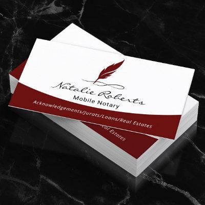 Notary Loan Signing Agent Custom Quill Logo Plain