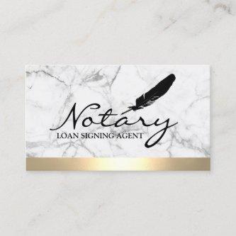 Notary Loan Signing Agent Gold Border Marble