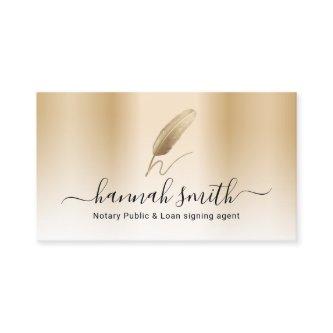Notary Loan Signing Agent Gold Quill Pen Logo