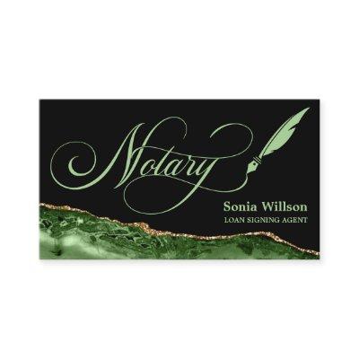 Notary Loan Signing Agent Modern Emerald Green  Bu