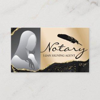 Notary Loan Signing Agent Modern Gold Agate Photo