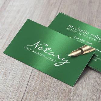 Notary Loan Signing Agent Modern Green Foil
