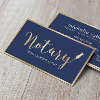 Notary Loan Signing Agent Modern Navy & Gold
