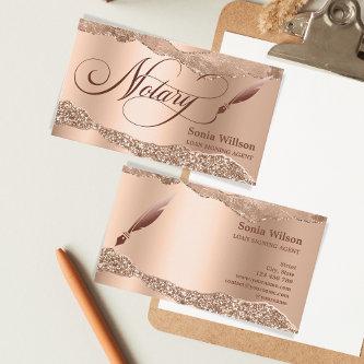 Notary Loan Signing Agent Modern Rose Gold Tear