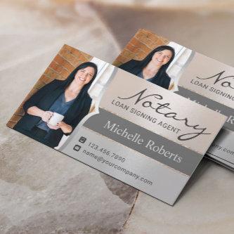 Notary Loan Signing Agent Modern Silver Photo