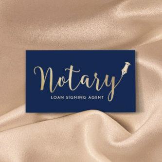Notary Loan Signing Agent Navy Blue & Gold