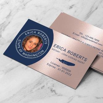 Notary Loan Signing Agent Navy Rose Gold Photo