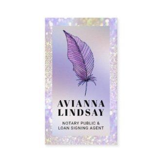 Notary Loan Signing Agent Purple Glitter