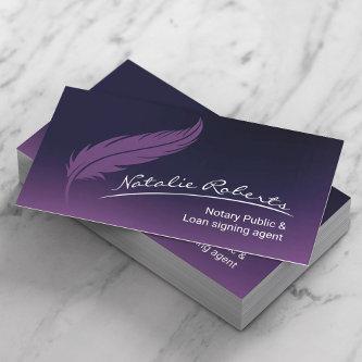 Notary Loan Signing Agent Quill Signature Purple