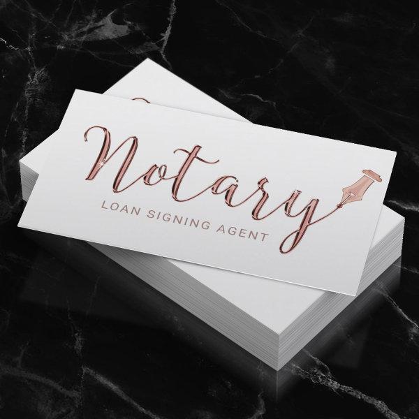 Notary Loan Signing Agent Rose Gold 3D Typography