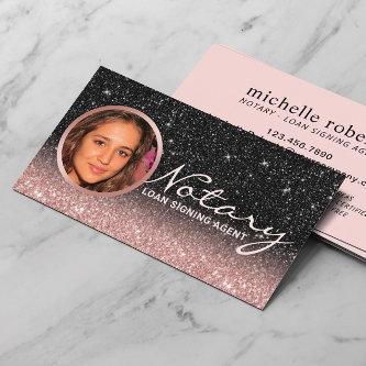 Notary Loan Signing Agent Rose Gold & Black Photo