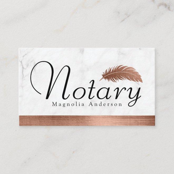 Notary Loan Signing Agent Rose Gold Foil Marble Bu