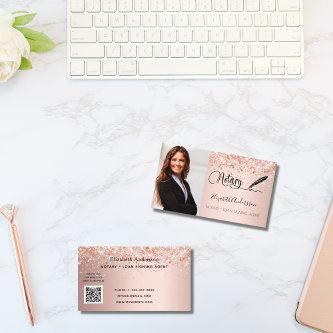 Notary loan signing agent rose gold photo QR code