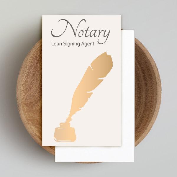 Notary Loan Signing Agent Rose Gold Quill