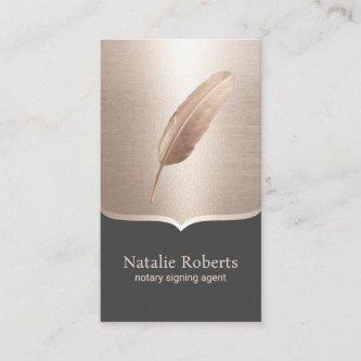 Notary Loan Signing Agent Rose Gold Quill Pen