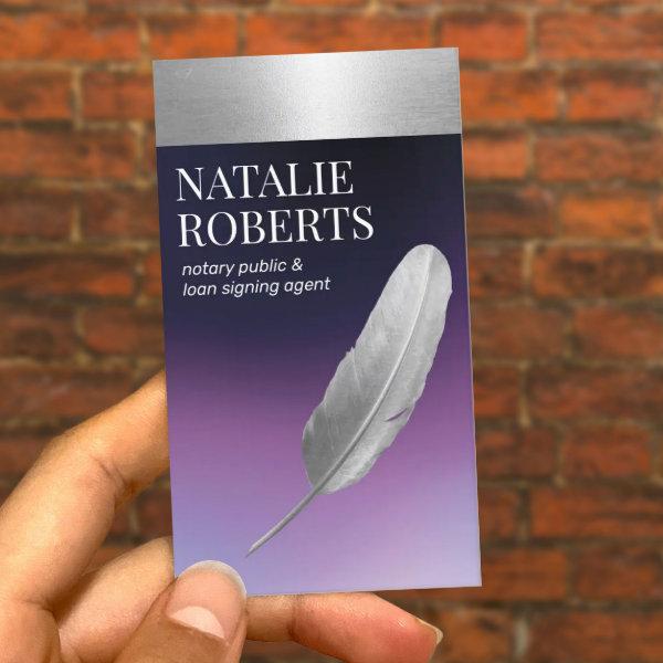 Notary Loan Signing Agent Silver Quill Purple