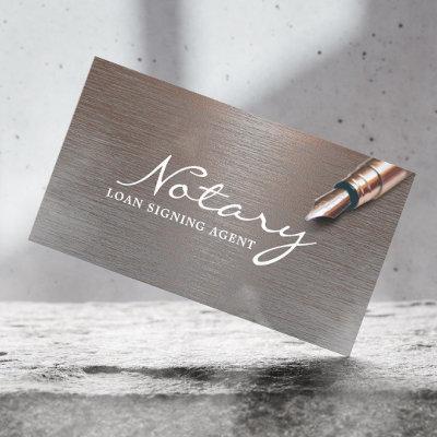 Notary Loan Signing Agent Trendy Copper Metallic