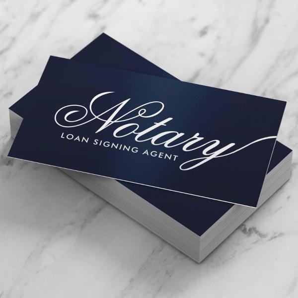 Notary Loan Signing Agent Typography Navy Blue